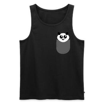 Panda dans votre poche - Débardeur bio Premium Homme - noir - Devant - AI Model Male 178 light (178cm)