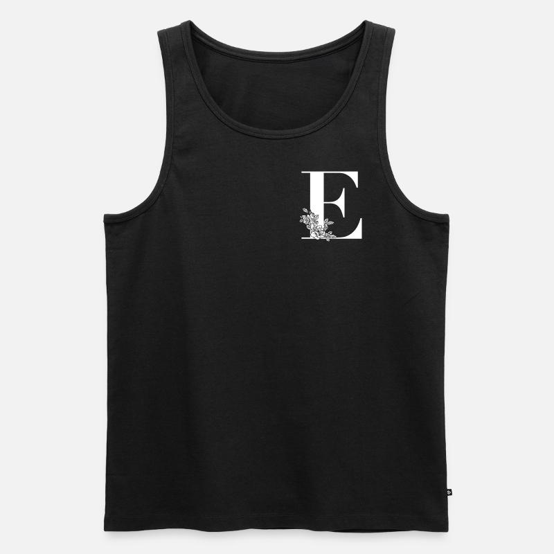 Lettre E Fleur - Débardeur bio Premium Homme - noir