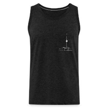 TV Tower Minimal w - Men's Premium Organic Tank Top - charcoal grey - Front - Alexander (188cm)