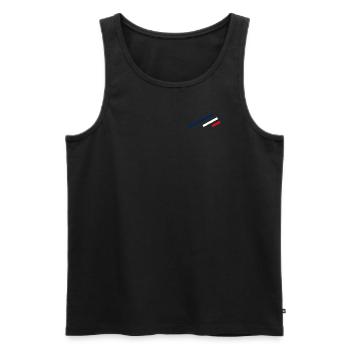 France Stripes - Men's Premium Organic Tank Top - black - Front - AI Model Male 178 light (178cm)