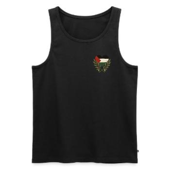 Cœur Palestine – Solidarité - Débardeur bio Premium Homme - noir - Devant - AI Model Male 178 light (178cm)