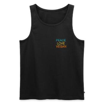 PEACE LOVE VEGAN Gift for Vegans Colorful - Men's Premium Organic Tank Top - black - Front - Michal (187cm)