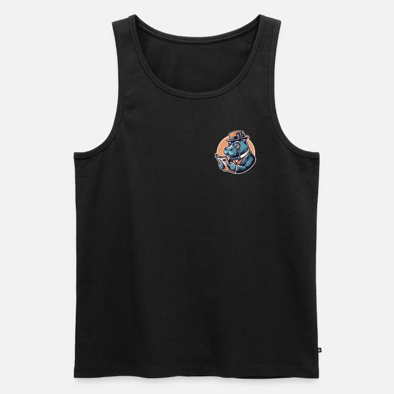 PAPI NILPFERD - Männer Premium Bio Tank Top - Schwarz