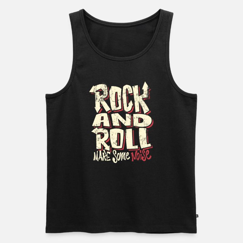 Rock and Roll - Männer Premium Bio Tank Top - Schwarz