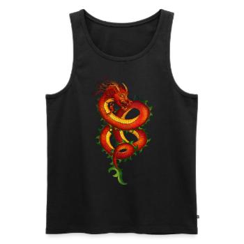 Dragon Red Dragon - Men's Premium Organic Tank Top - black - Front - Michal (187cm)