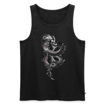 Drache - Männer Premium Bio Tank Top - Schwarz - Vorne - Michal (187cm)