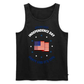 Quatrième 4 juillet fête comme 1776 Etats-Unis US Us Flag - Débardeur bio Premium Homme - noir - Devant - Michal (187cm)