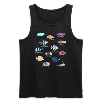 Salzwasseraquarium tropische Fische - Männer Premium Bio Tank Top - Schwarz - Vorne - AI Model Male 178 light (178cm)