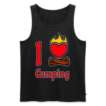 I love Camping Ich liebe Camping Campers Sprüche - Männer Premium Bio Tank Top - Schwarz - Vorne - AI Model Male 178 light (178cm)