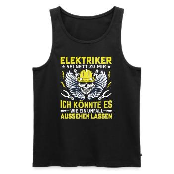 Sei nett zu dem Elektriker - Männer Premium Bio Tank Top - Schwarz - Vorne - AI Model Male 178 light (178cm)