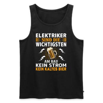 Elektriker sind die wichtigsten Elektriker - Männer Premium Bio Tank Top - Schwarz - Vorne - Michal (187cm)