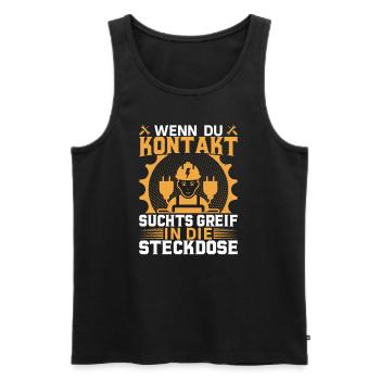Elektriker Elektroniker Geschenk - Männer Premium Bio Tank Top - Schwarz - Vorne - Michal (187cm)