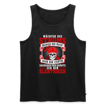 Elektriker Wächter des Stroms - Männer Premium Bio Tank Top - Schwarz - Vorne - AI Model Male 178 light (178cm)