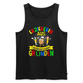 Erzieherin schönes Abschiedsgeschenk - Männer Premium Bio Tank Top - Schwarz - Vorne - Michal (187cm)