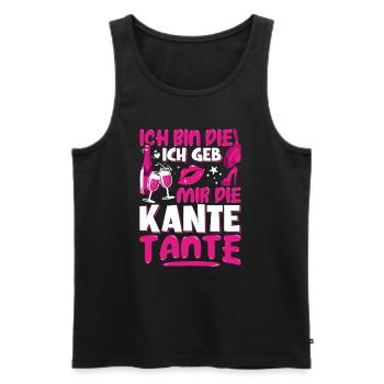 Kante Tante Feiern Party Geschenk - Männer Premium Bio Tank Top - Schwarz - Vorne - Michal (187cm)
