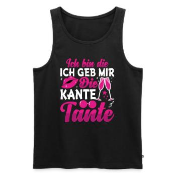 Ich bin die Kante Tante Party Feiern Geschenk - Männer Premium Bio Tank Top - Schwarz - Vorne - Michal (187cm)