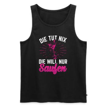 Die tut nix Sekt Cocktails - Männer Premium Bio Tank Top - Schwarz - Vorne - Michal (187cm)