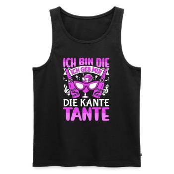 Ich bin die ich geb mir die Kante Tante - Männer Premium Bio Tank Top - Schwarz - Vorne - AI Model Male 178 light (178cm)