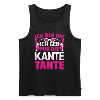 Ich bin die ich geb mir die Kante Tante Feiern - Männer Premium Bio Tank Top - Schwarz - Vorne - AI Model Male 178 light (178cm)