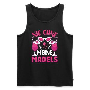 Mädels es eskalier eh nicht alleine - Männer Premium Bio Tank Top - Schwarz - Vorne - Michal (187cm)