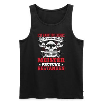 Meisterprüfung Bestanden Geschenk - Männer Premium Bio Tank Top - Schwarz - Vorne - Michal (187cm)