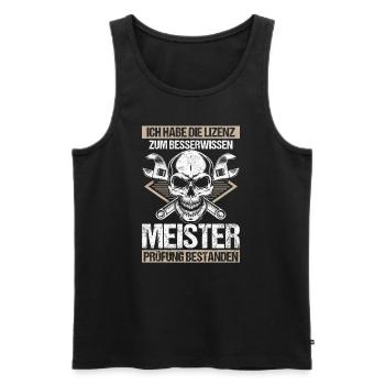 Meisterprüfung Geschenk Meister Bestanden - Männer Premium Bio Tank Top - Schwarz - Vorne - Michal (187cm)