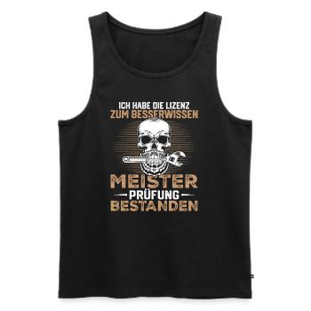 Meister Geschenk Meisterprüfung bestanden - Männer Premium Bio Tank Top - Schwarz - Vorne - Michal (187cm)