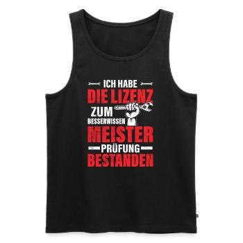 Meisterprüfung Bestanden Mechaniker Schlosser - Männer Premium Bio Tank Top - Schwarz - Vorne - Michal (187cm)