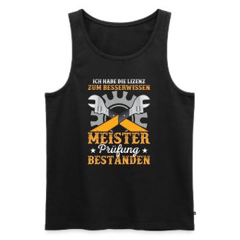 Schlosser Mechatroniker Meisterprüfung bestanden - Männer Premium Bio Tank Top - Schwarz - Vorne - Michal (187cm)