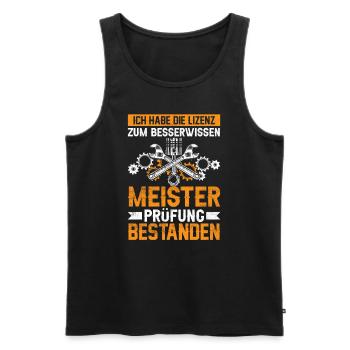 Meisterprüfung bestanden - Männer Premium Bio Tank Top - Schwarz - Vorne - Michal (187cm)