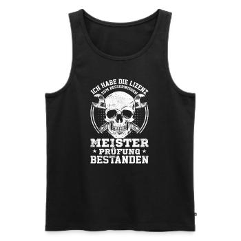 Meister Meisterprüfung Bestanden Geschenk - Männer Premium Bio Tank Top - Schwarz - Vorne - Michal (187cm)