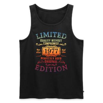 Anniversaire 1977 Édition Limitée Cadeau Occasion Cool - Débardeur bio Premium Homme - noir - Devant - Michal (187cm)