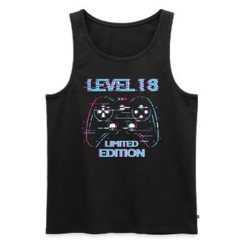 Geburtstag Level 18 Gaming Limited Edition Gamer - Männer Premium Bio Tank Top - Schwarz - Vorne - Michal (187cm)