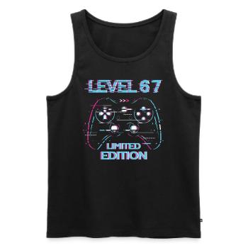 Anniversaire Niveau 67 Gaming Édition Limitée Gamer - Débardeur bio Premium Homme - noir - Devant - Michal (187cm)
