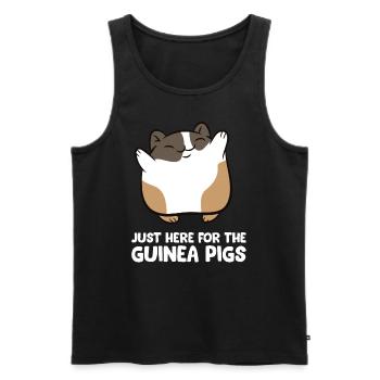 Cochons d'Inde - Just here for the guinea pigs - Débardeur bio Premium Homme - noir - Devant - Michal (187cm)