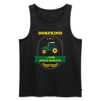 Dorfkind und stolz darauf Bauer Traktor Trecker - Männer Premium Bio Tank Top - Schwarz - Vorne - Michal (187cm)