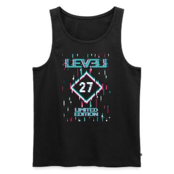 Birthday Level 27 Gaming Limited Edition Gamer - Men's Premium Organic Tank Top - black - Front - AI Model Male 178 light (178cm)