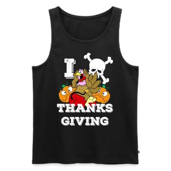 I hate Thanksgiving - Thanksgiving no thanks - Men's Premium Organic Tank Top - black - Front - AI Model Male 178 light (178cm)