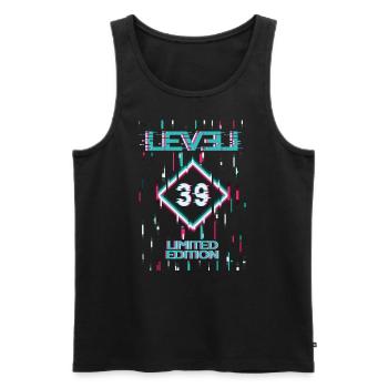 Birthday Level 39 Gaming Limited Edition Gamer - Men's Premium Organic Tank Top - black - Front - AI Model Male 178 light (178cm)