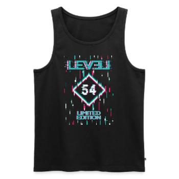 Anniversaire Niveau 54 Gaming Édition Limitée Gamer - Débardeur bio Premium Homme - noir - Devant - Michal (187cm)