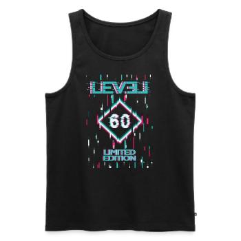 Birthday Level 60 Gaming Limited Edition Gamer - Men's Premium Organic Tank Top - black - Front - AI Model Male 178 light (178cm)