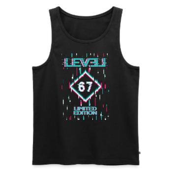 Anniversaire Niveau 67 Gaming Édition Limitée Gamer - Débardeur bio Premium Homme - noir - Devant - Michal (187cm)