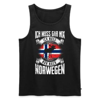 Norwegen - Männer Premium Bio Tank Top - Schwarz - Vorne - Michal (187cm)