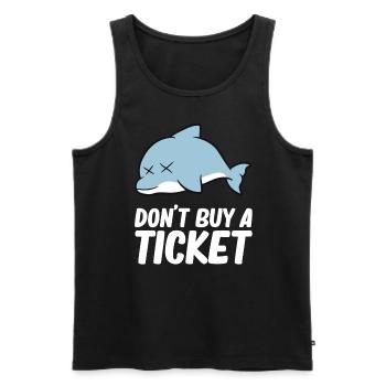 Don't buy a ticket - Dolphin - Débardeur bio Premium Homme - noir - Devant - Michal (187cm)