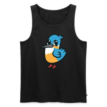 Eisvogel - süß, niedlich, große Augen - Männer Premium Bio Tank Top - Schwarz - Vorne - AI Model Male 178 light (178cm)