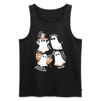 Skull Horror Halloween Gift - Men's Premium Organic Tank Top - black - Front - AI Model Male 178 light (178cm)