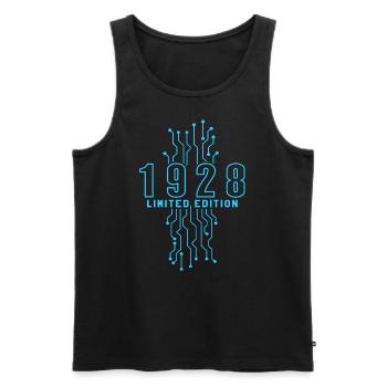 Birthday 1928 Gaming Limited Edition Gamer - Men's Premium Organic Tank Top - black - Front - AI Model Male 178 light (178cm)
