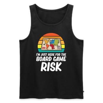 Risque - I'm just here for the board game risk - Débardeur bio Premium Homme - noir - Devant - Michal (187cm)