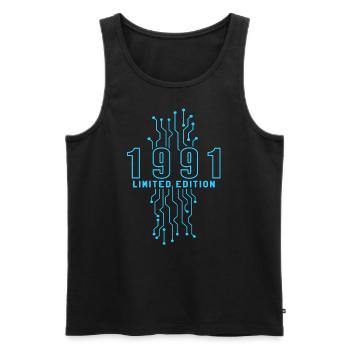 Anniversaire 1991 Gaming Limited Edition Gamer - Débardeur bio Premium Homme - noir - Devant - Michal (187cm)