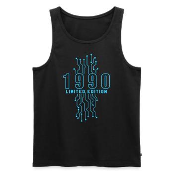 Anniversaire 1990 Gaming Limited Edition Gamer - Débardeur bio Premium Homme - noir - Devant - AI Model Male 178 light (178cm)